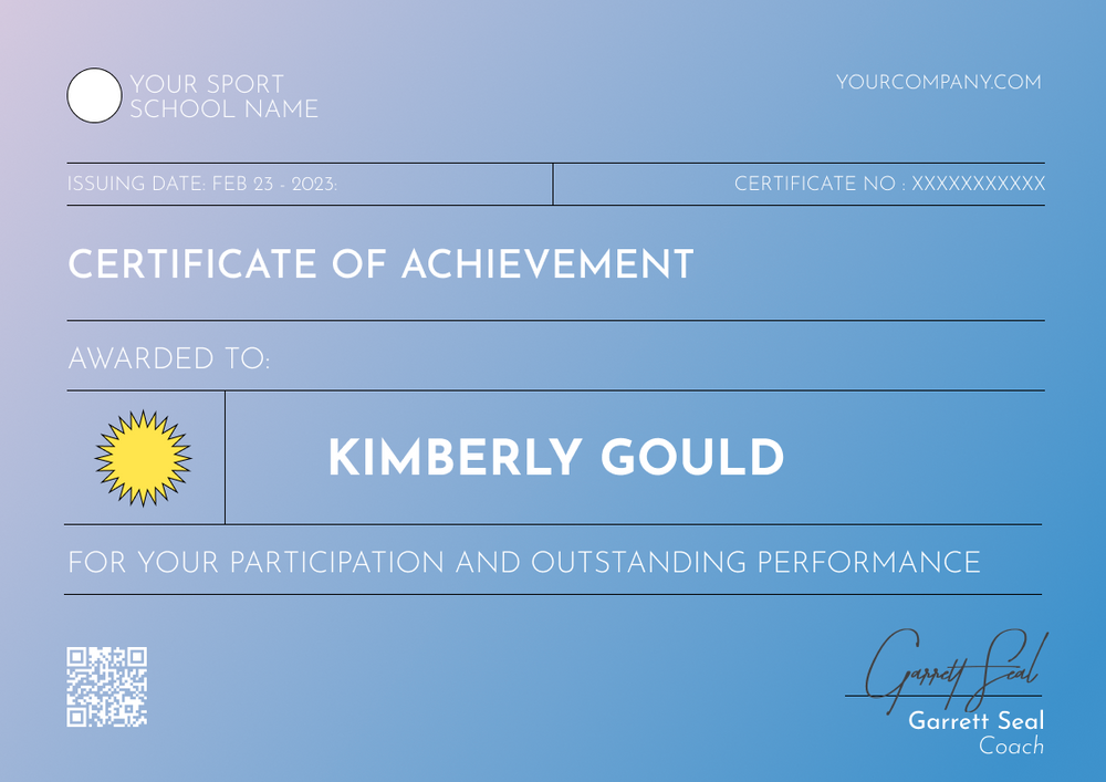 blue modern certificate of achievement landscape 12872