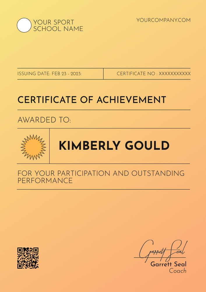orange modern certificate of achievement portrait 12877