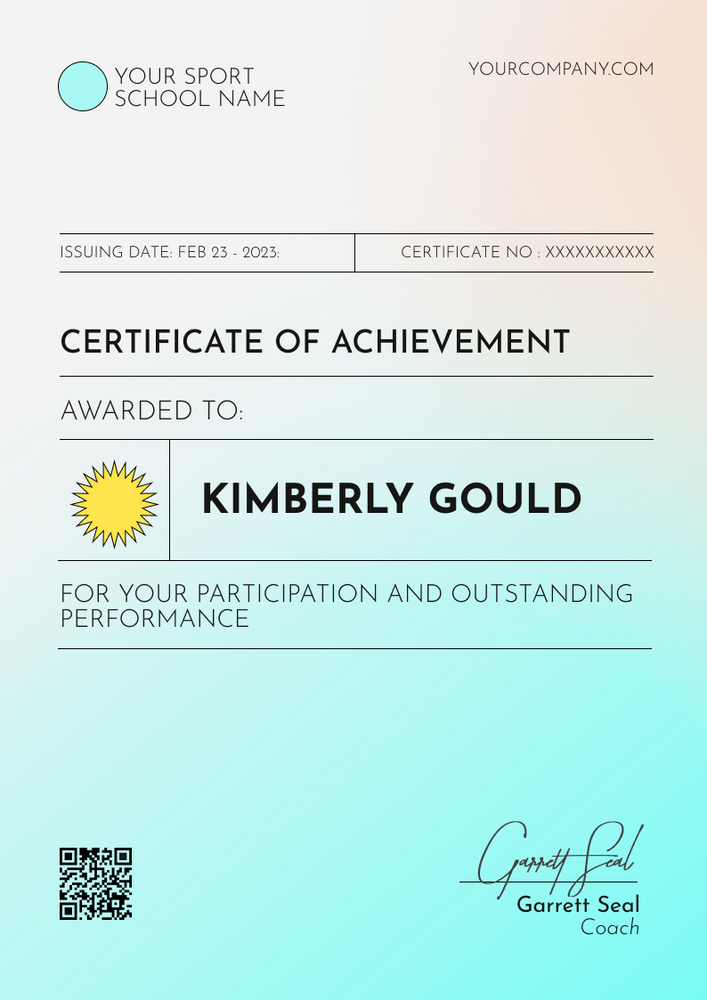 pink modern certificate of achievement portrait 12878
