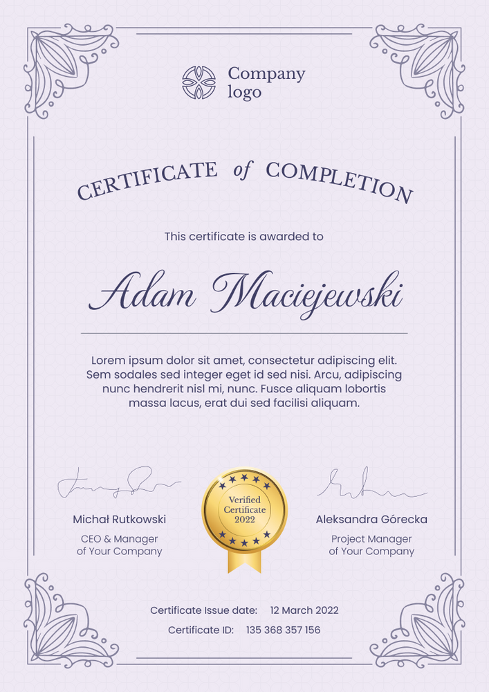 purple professional certificate of webinar portrait 12932