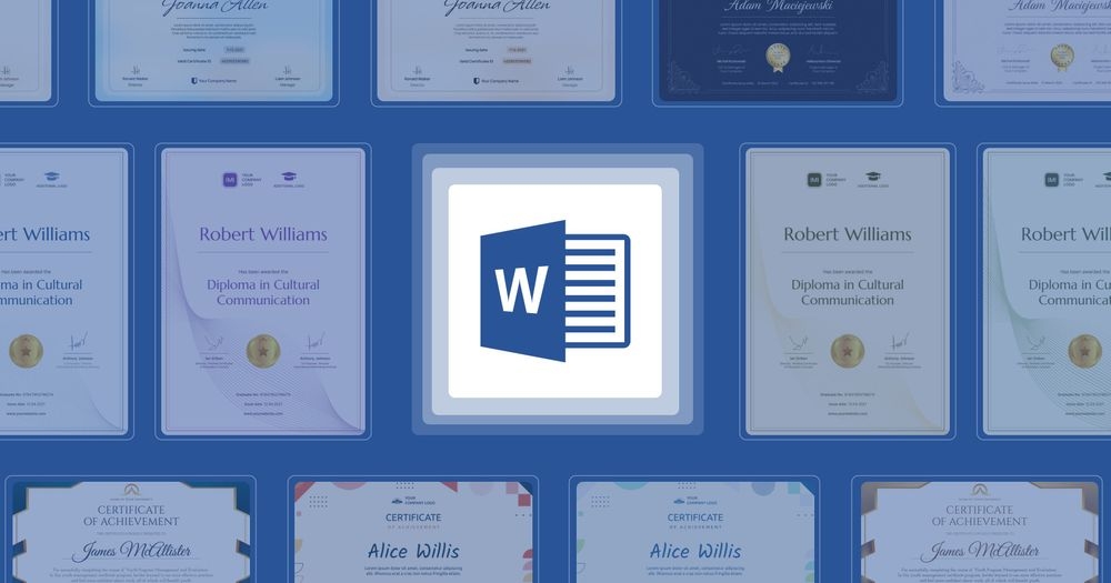 word certificate templates