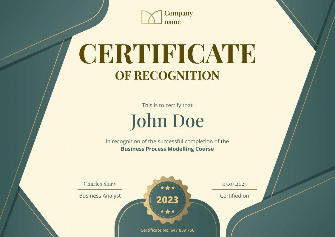 Expert and crisp recognition certificate template landscape