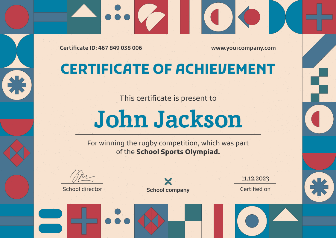 Abstract and modern certificate of achievement landscape