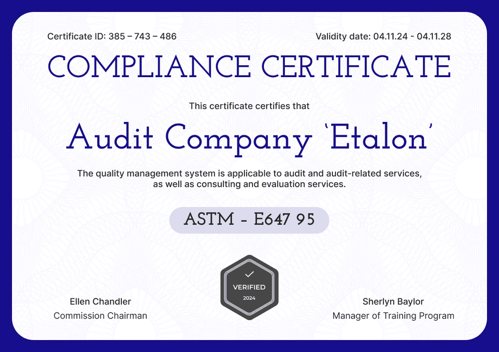 Lively and professional compliance certificate template landscape
