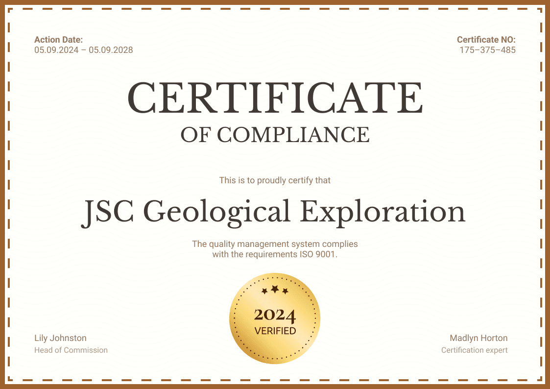 Classic and professional certificate of compliance landscape