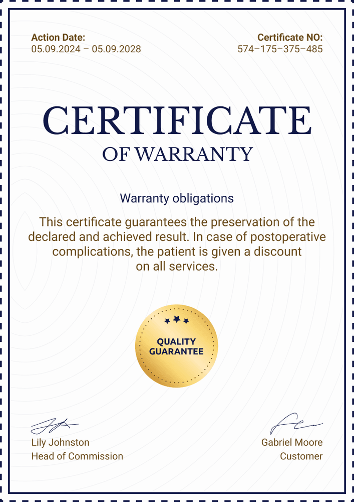 Plain and professional warranty certificate template portrait