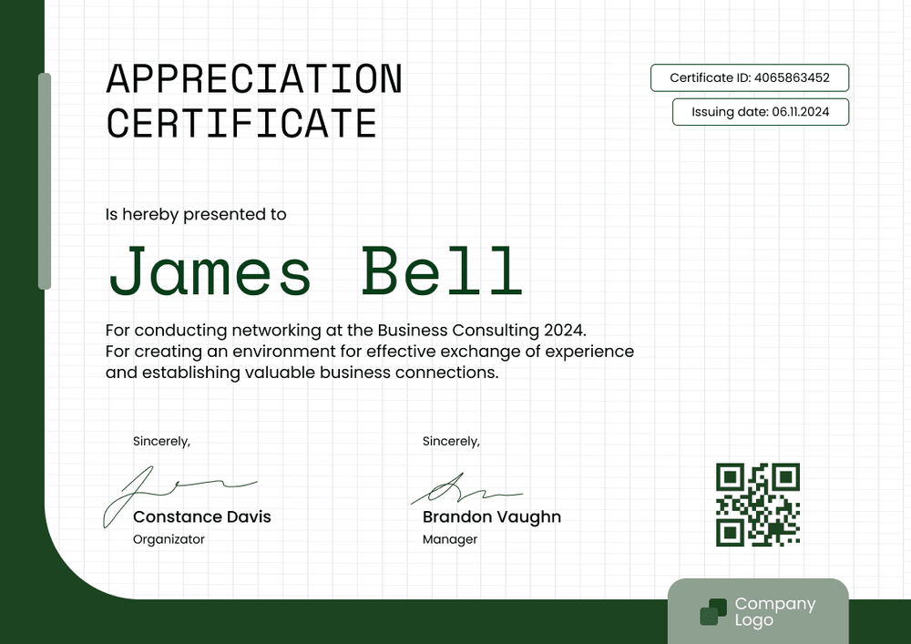 Official and professional certificate of appreciation template landscape