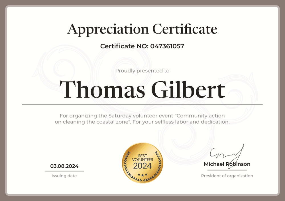 Standard and professional appreciation certificate template landscape