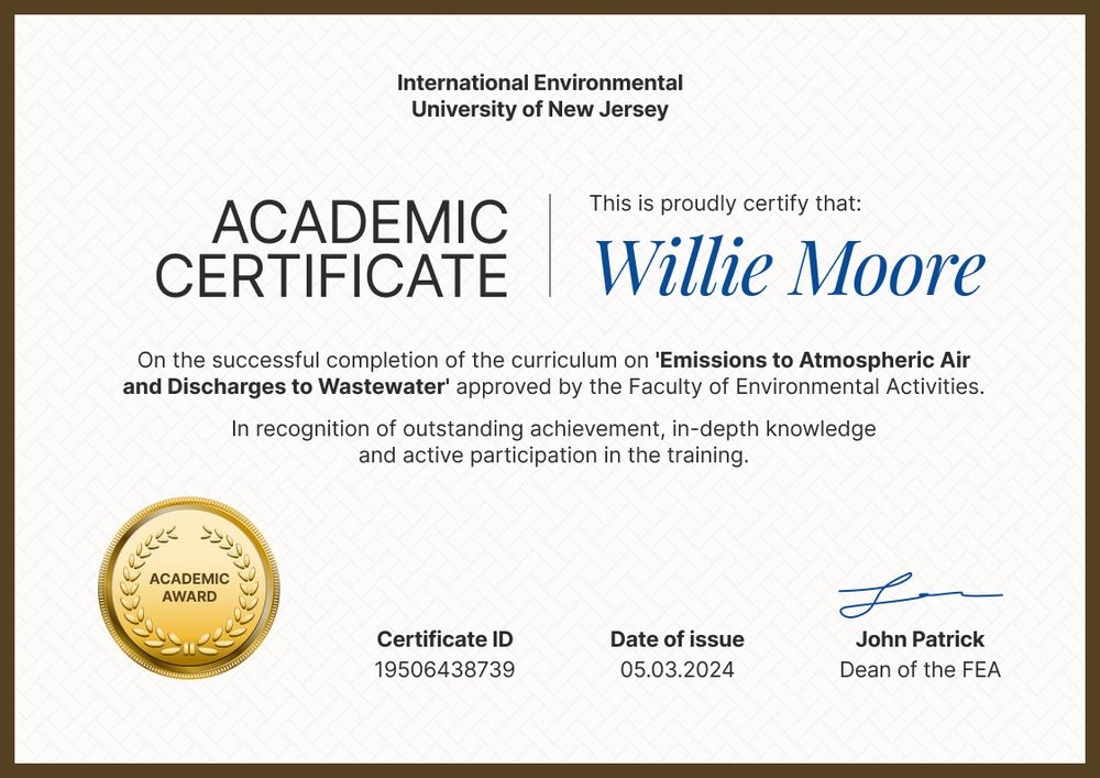 Elementary and professional academic certificate template landscape