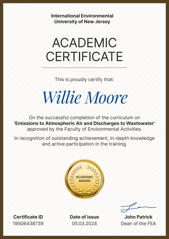 Elementary and professional academic certificate template portrait