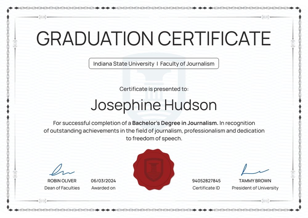 Simple professional graduation certificate template landscape