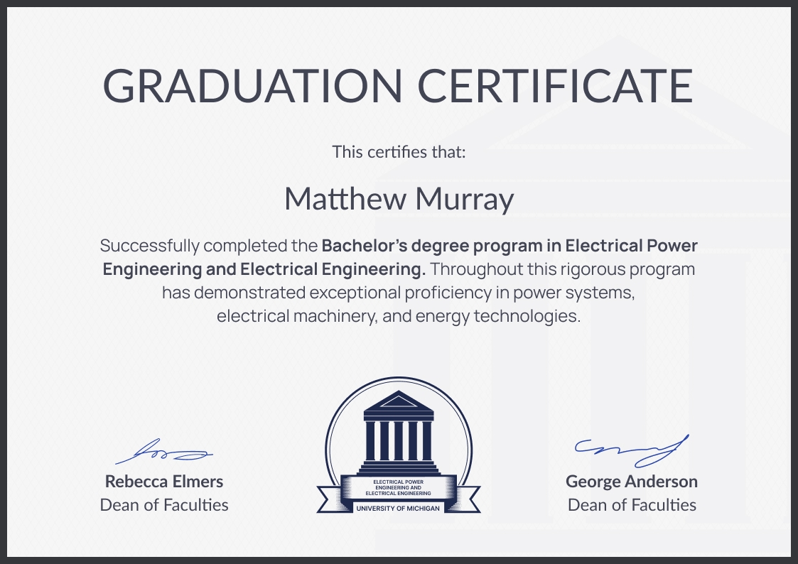 Subtle professional graduation certificate template landscape