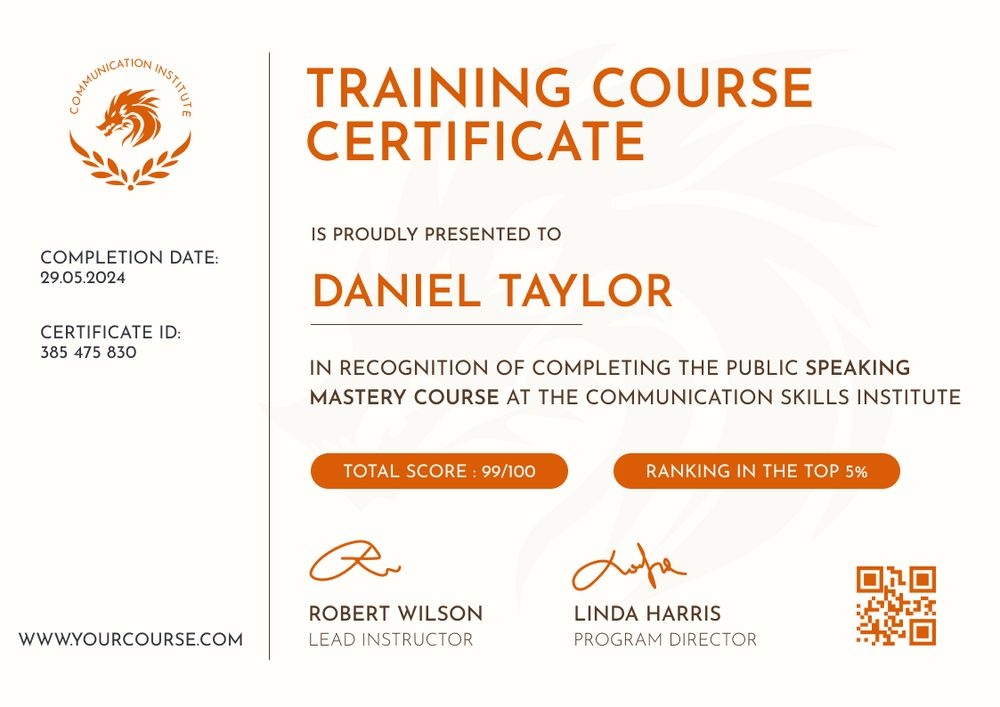 Vibrant and simple course certificate template landscape