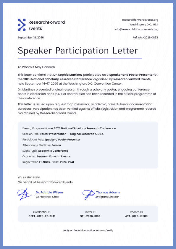 Cerulean Speaker Letter image 1