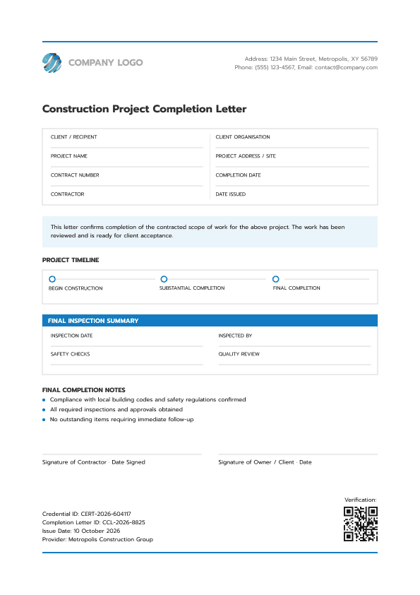 Poseidon Completion Letter image 1