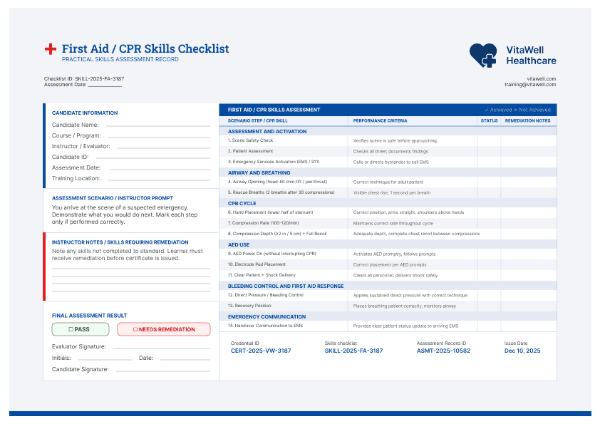 Navy First Aid Checklist image 1