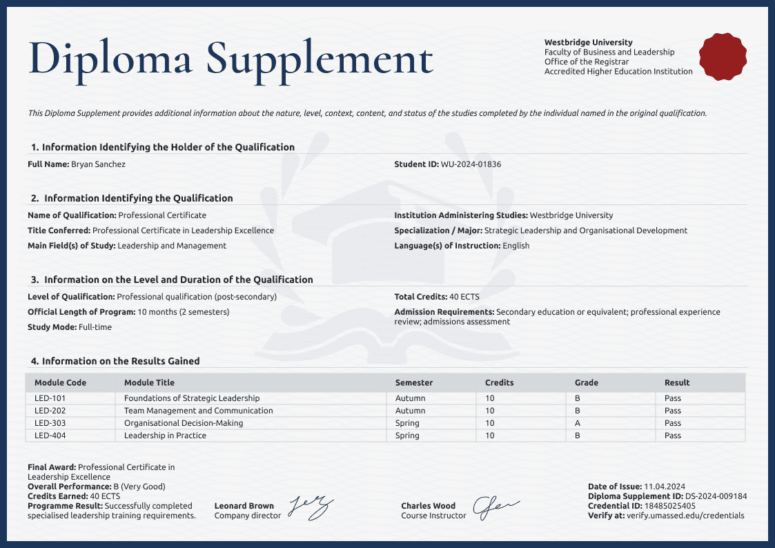 Gray Graduation Diploma Supplement image 1