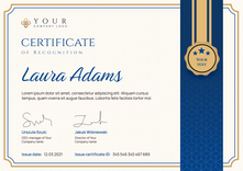 blue professional certificate of recognition landscape 12381