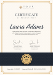 navy blue professional certificate of recognition portrait 12331