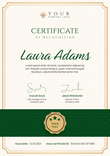 green professional certificate of recognition portrait 12376