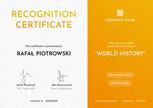 orange modern certificate of recognition landscape 12386