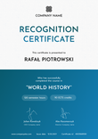 blue modern certificate of recognition portrait 12382