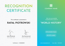 green modern certificate of recognition landscape 12387
