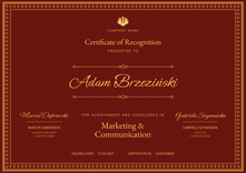 burgundy formal certificate of recognition landscape 12365