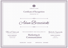 white formal certificate of recognition landscape 12366
