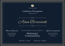 navy blue formal certificate of recognition landscape 12323