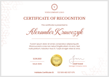 red simple certificate of recognition landscape 12373