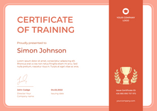 orange simple certificate of training landscape 12280