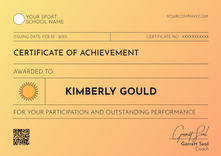 orange modern certificate of achievement landscape 12874