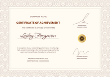 brown formal certificate of achievement landscape_12691