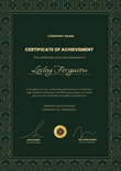 green formal certificate of achievement portrait 12717