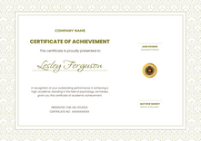 olive formal certificate of achievement landscape 12723