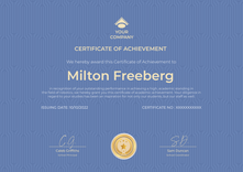 blue simple certificate of achievement landscape 12746