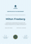 mint blue simple certificate of achievement portrait 12848