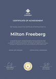 navy blue simple certificate of achievement portrait 12849