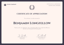 grey simple certificate of appreciation landscape 12573