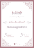 red formal certificate of appreciation portrait 12590
