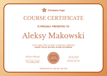 orange simple certificate of course landscape 12879