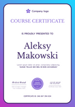 purple simple certificate of course portrait 12830