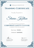 blue formal certificate of training portrait 12948