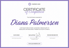 purple simple certificate of webinar landscape 12420