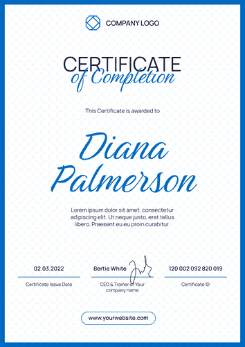 blue simple certificate of webinar portrait 12456