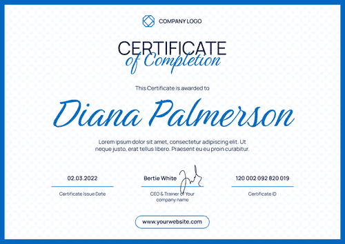 blue simple certificate of webinar landscape 12445