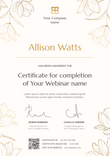 brown modern certificate of webinar portrait 12929