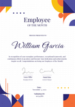 Fresh and dynamic employee of the month certificate template portrait