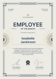 Fancy and modern employee of the month certificate template portrait